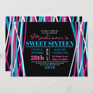 SIMPLE LINES Sweet Sixteen 16 Invitation