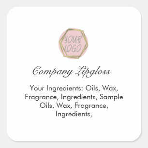 Simple Lipgloss Ingredients Branding Company Square Sticker