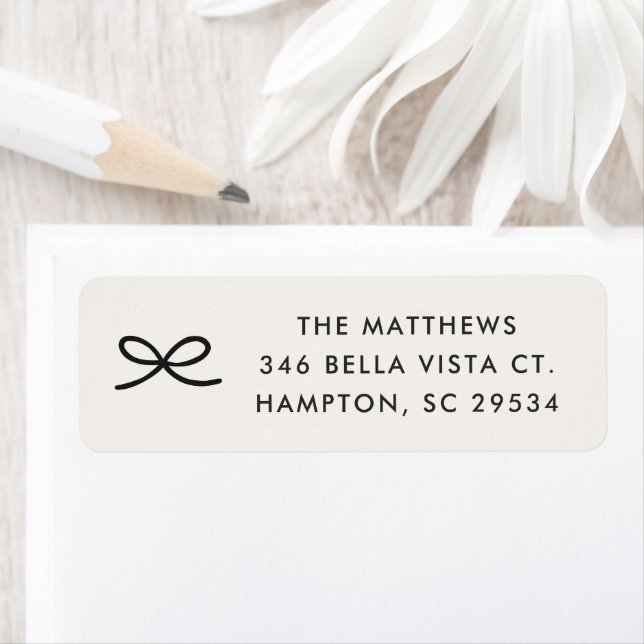 Simple Little Bow Christmas Return Address Label (Insitu)