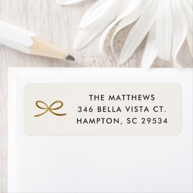 Simple Little Bow Christmas Return Address Label (Insitu)