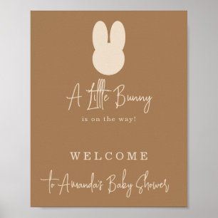 Simple Little bunny baby shower  Poster