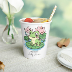 Simple Little Frog Baby Shower Paper Cups