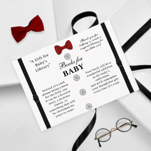 Simple Little Gentleman Books For Baby Shower Enclosure Card