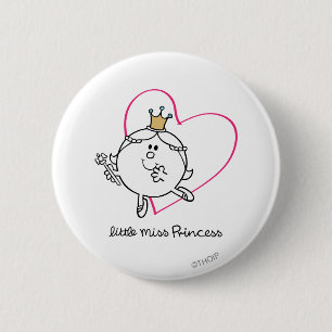 Simple Little Miss Princess Pink Heart 6 Cm Round Badge
