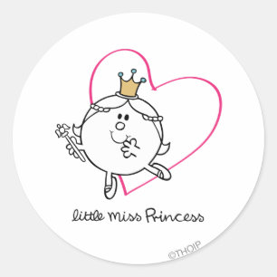 Simple Little Miss Princess   Pink Heart Classic Round Sticker