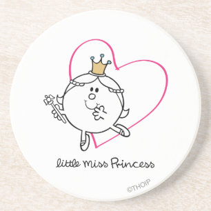 Simple Little Miss Princess Pink Heart Coaster