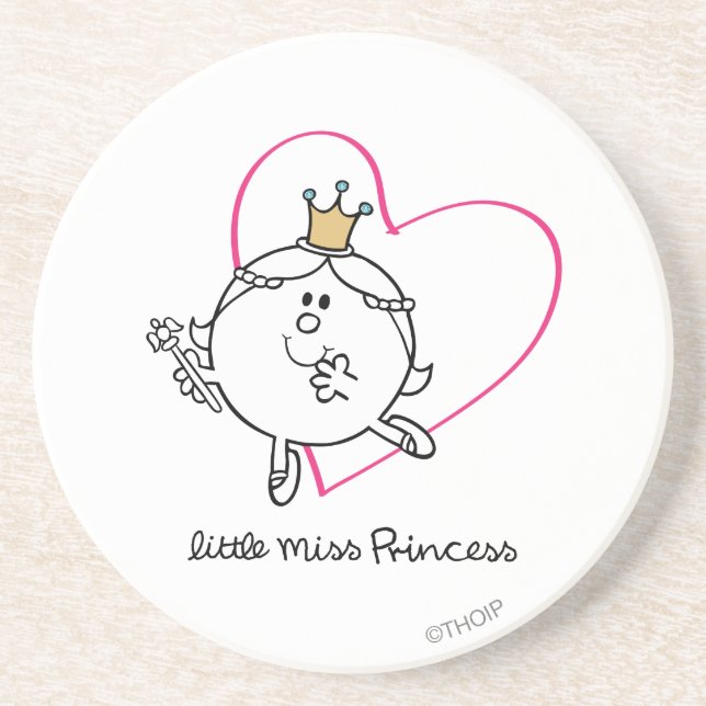 Simple Little Miss Princess | Pink Heart Coaster (Front)