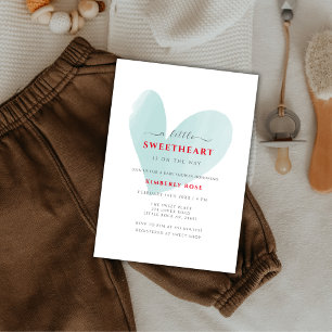 Simple Little Sweetheart Baby Shower Invitation