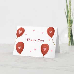 Simple Little Sweetheart Balloon Baby Shower Thank You Card