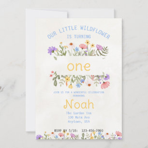 Simple Little Wildflower Birthday Invitation