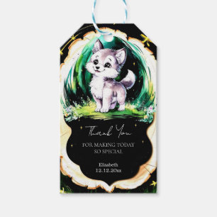Simple Little Wolf Baby Shower Gift Tags
