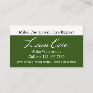 Simple Local Lawn Care Service  Business Card