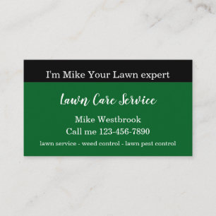 Simple Local Lawn Care Service  Business Card
