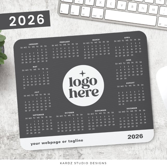 Simple Logo 2026 Business Full Year Calendar Mouse Pad (Creator Uploaded)