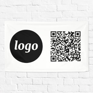 Simple Logo and Business QR Code Banner