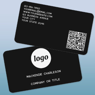 Simple Logo and QR Code Business Card