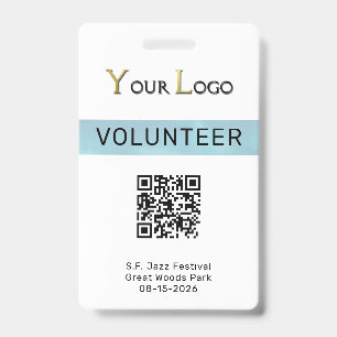 Simple Logo and QR Code Event  ID Badge