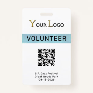 Simple Logo and QR Code Event ID Badge