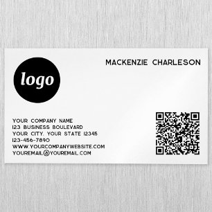 Simple Logo and QR Code Magnetic Business Card