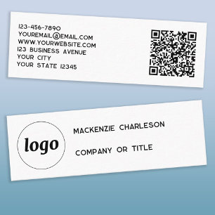 Simple Logo and QR Code Mini Business Card