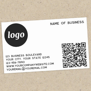 Simple Logo and QR Code Rectangular Sticker