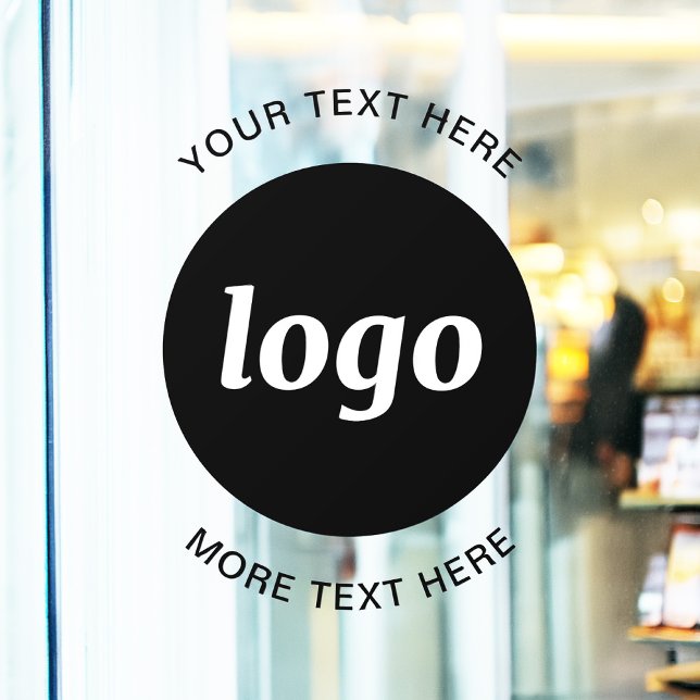 Simple Logo and Text Business (Simple logo with custom text business branding promotional  window cling signage)