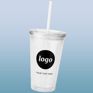 Simple Logo and Text Business Acrylic Tumbler