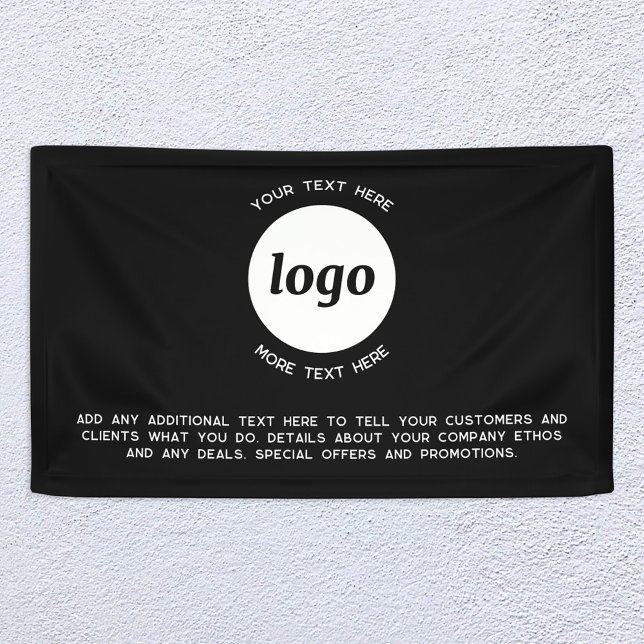 Simple Logo and Text Business Banner (Logo with custom text promotional business banner)