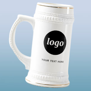 Simple Logo and Text Business Beer Stein