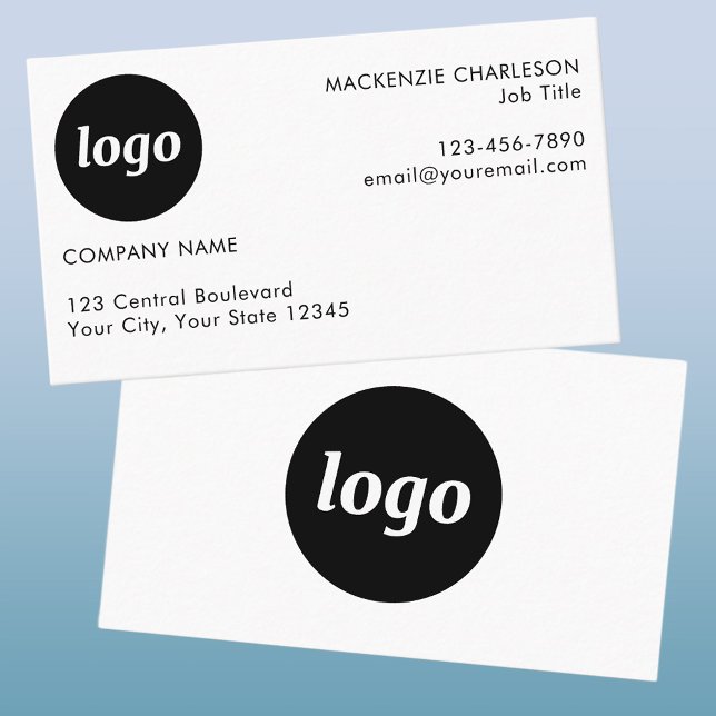 Simple Logo and Text Business Card (Logo with text professional business card)