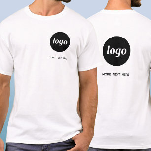 Simple Logo and Text Business Crest and Back T-Shirt