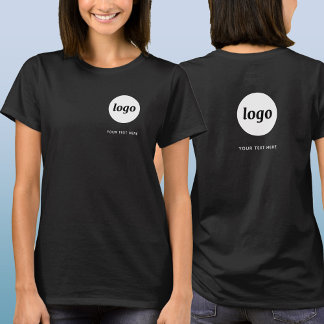 Simple Logo and Text Business Crest and Back T-Shirt