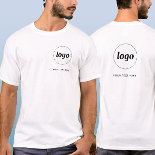 Simple Logo and Text Business Crest and Back T-Shirt