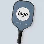 Simple Logo and Text Business Dusty Grey Blue Pickleball Paddle<br><div class="desc">Simple logo and custom text for your business.  Replace the logo and text with your own to customise.  Use them yourself,  give them to your employees and co-workers,  sell them to customers and clients or give them away as promotional material to inspire customer loyalty.</div>