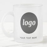 Simple Logo and Text Business Frosted Glass Coffee Mug<br><div class="desc">Simple logo and custom text for your business.  Replace the logo and text with your own to customise.  Use them yourself,  give them to your employees and co-workers,  sell them to customers and clients or give them away as promotional material to inspire customer loyalty.</div>