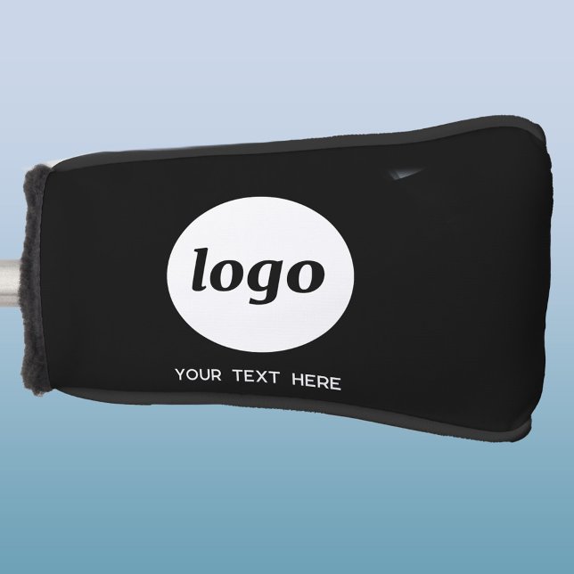 Simple Logo and Text Business Golf Head Cover (Simple logo with custom text busiiness promotional golf head cover)