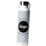 Simple Logo and Text Business Powder Blue Water Bottle<br><div class="desc">Simple logo and custom text design to foster brand loyalty and promote your small business.  Replace the logo with your own,  and change or delete the top and lower text to customise.  Perfect for promotional purposes and to give to employees,  customers and clients.</div>