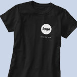 Simple Logo and Text Business Promotional T-Shirt<br><div class="desc">Simple logo and custom text business t-shirt.  Replace the logo and text with your own to customise.  Wear them yourself,  give them to your employees and co-workers,  sell them to customers and clients or give them away as promotional material to inspire customer loyalty.</div>