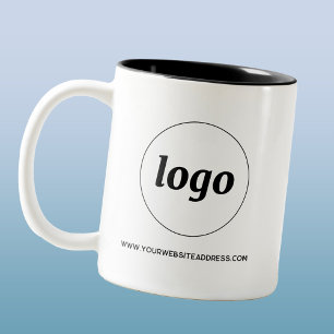 Simple Logo and Text Business Promotional Two-Tone Coffee Mug