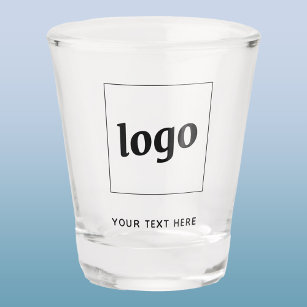 Simple Logo and Text Business Shot Glass