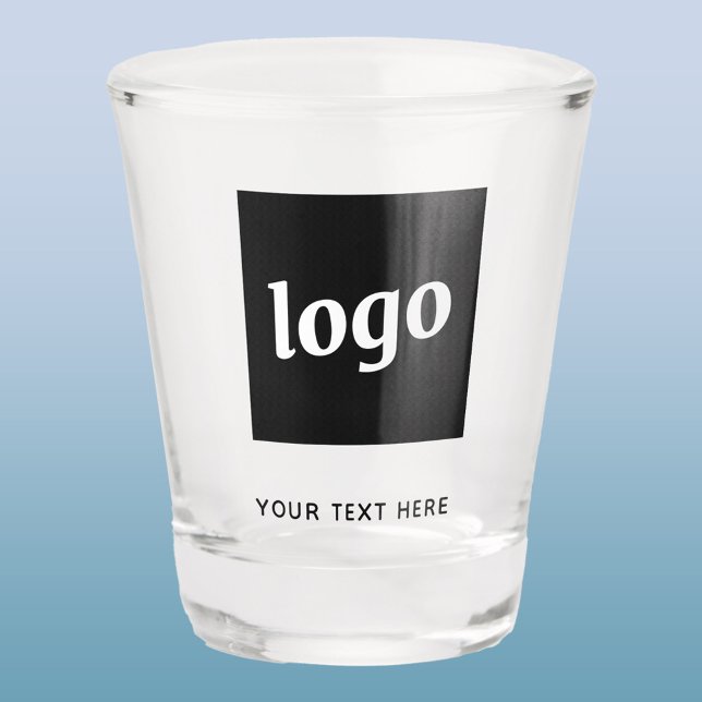 Simple Logo and Text Business Shot Glass (Logo and custom text business promotional shot glass)