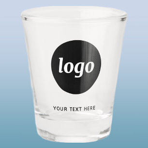 Simple Logo and Text Business Shot Glass