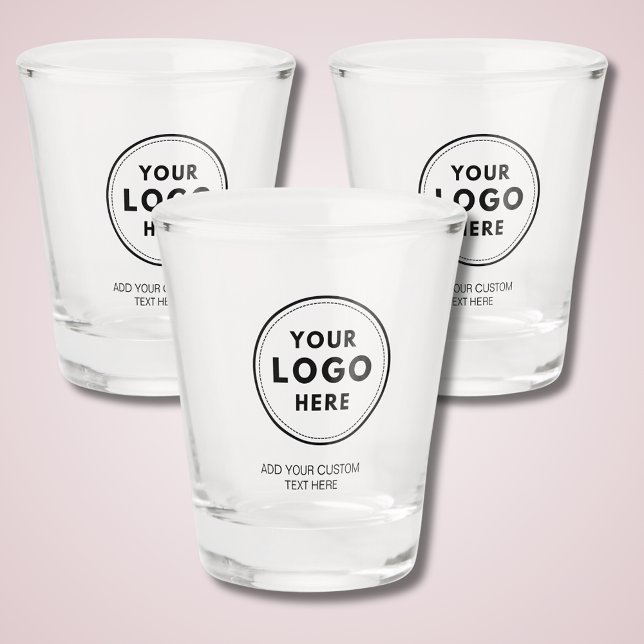 Simple Logo and Text Business Shot Glass (Logo shot glass with custom text. )