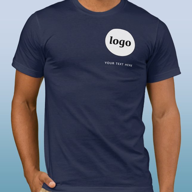 Simple Logo and Text Business T-Shirt (Simple logo with custom text business branding promotional t-shirt)