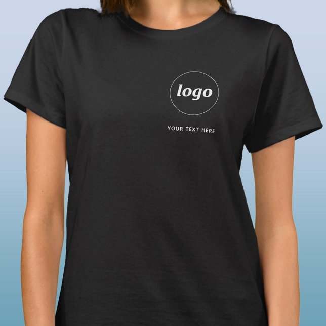 Simple Logo and Text Business T-Shirt (Simple logo with custom text business branding promotional t-shirt)