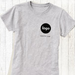 Simple Logo and Text Business T-Shirt<br><div class="desc">Simple logo and custom text business t-shirt. Replace the logo and text with your own to customise. Wear them yourself, give them to your employees and co-workers, sell them to customers and clients or give them away as promotional material to inspire customer loyalty.</div>