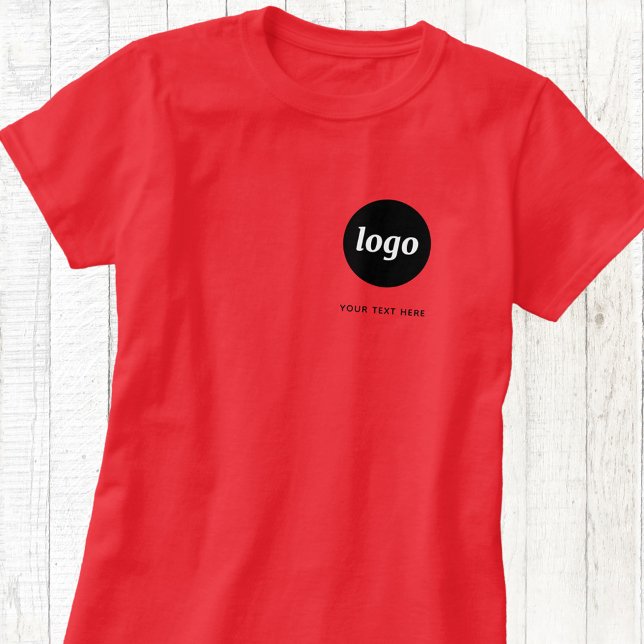 Simple Logo and Text Business T-Shirt (Logo with custom text business branding promotional t-shirt)