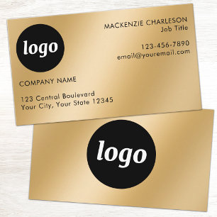 Simple Logo and Text Gold Effect Business Card
