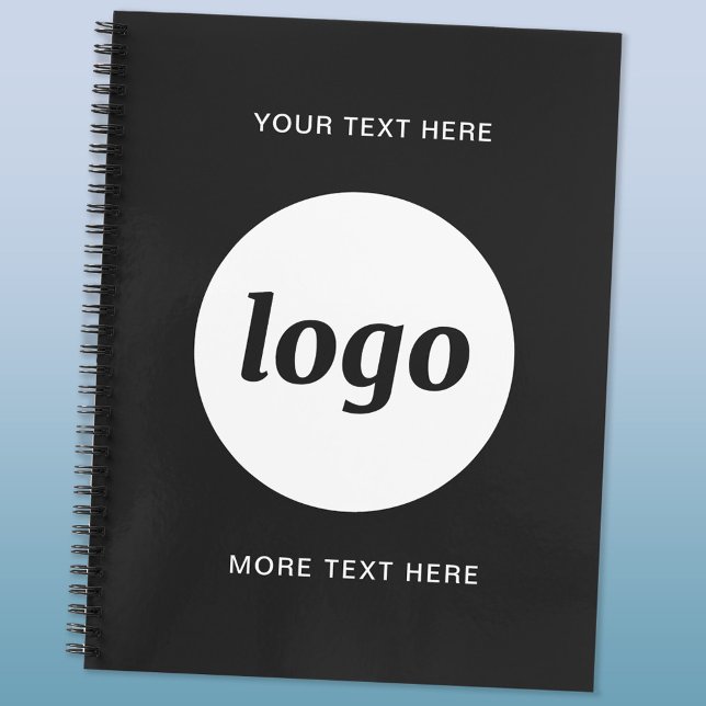 Simple Logo and Text Promotional Business Notebook (Logo custom text business promotional notebook)