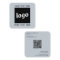 Simple Logo and Text QR Code Powder Blue